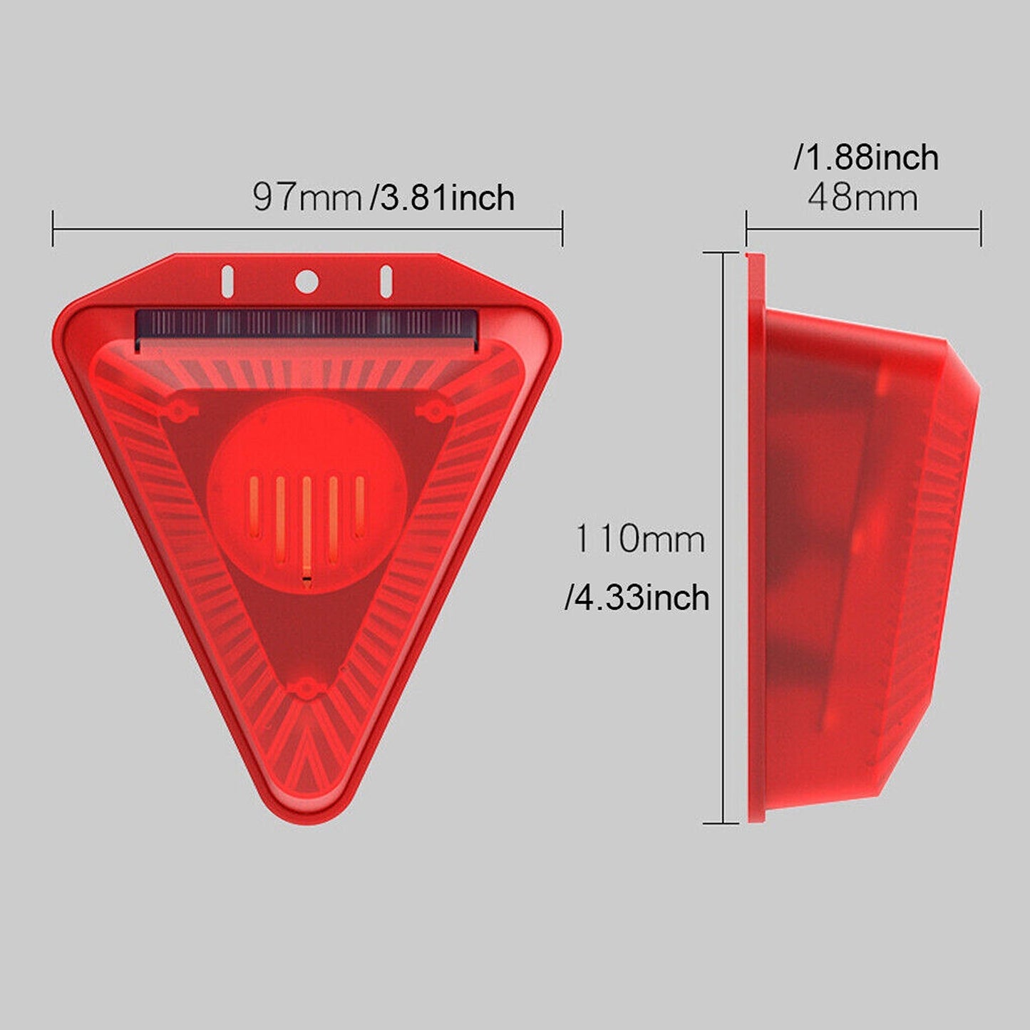 Solar Powered 129db Alarm Warning Light with Motion Sensor and Strobe