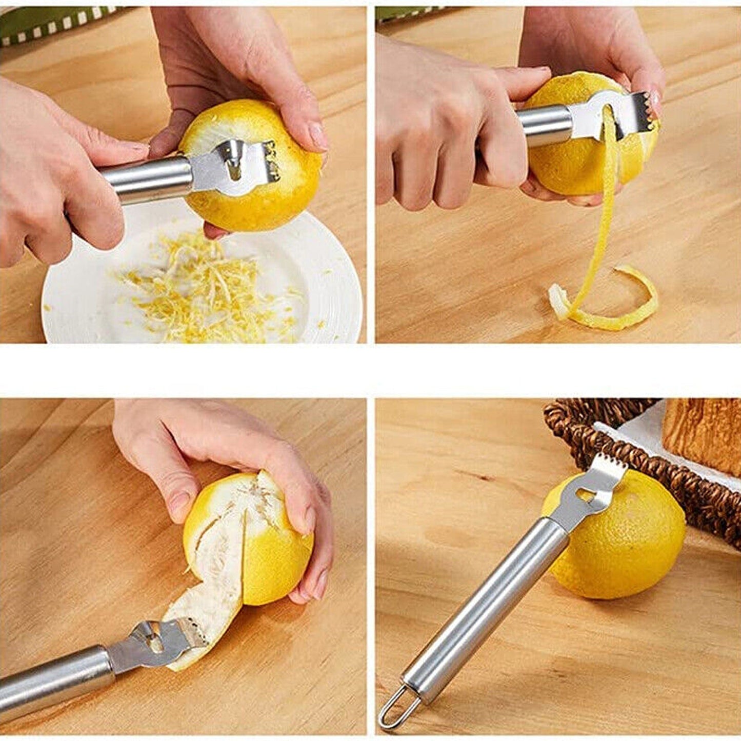 Stainless Steel Lemon Zester and Channel Knife for Citrus Garnishing
