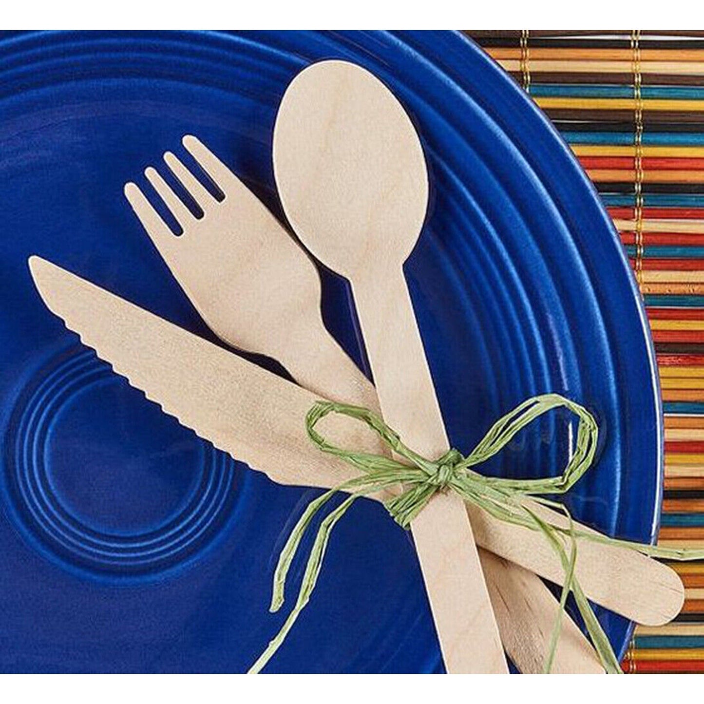 Eco-Friendly Disposable Wooden Cutlery Set Knives Forks Spoons