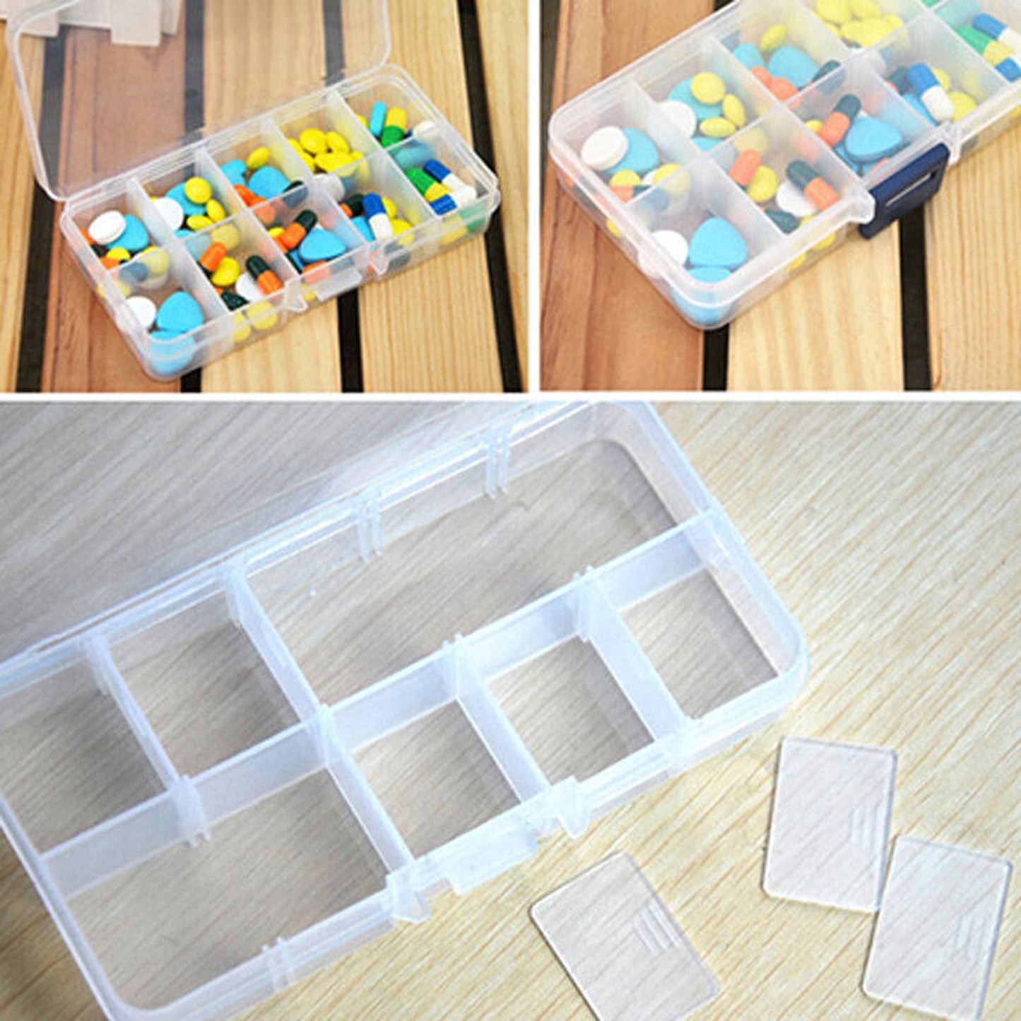Adjustable Compartment Bead Jewelry Organizer Storage Case