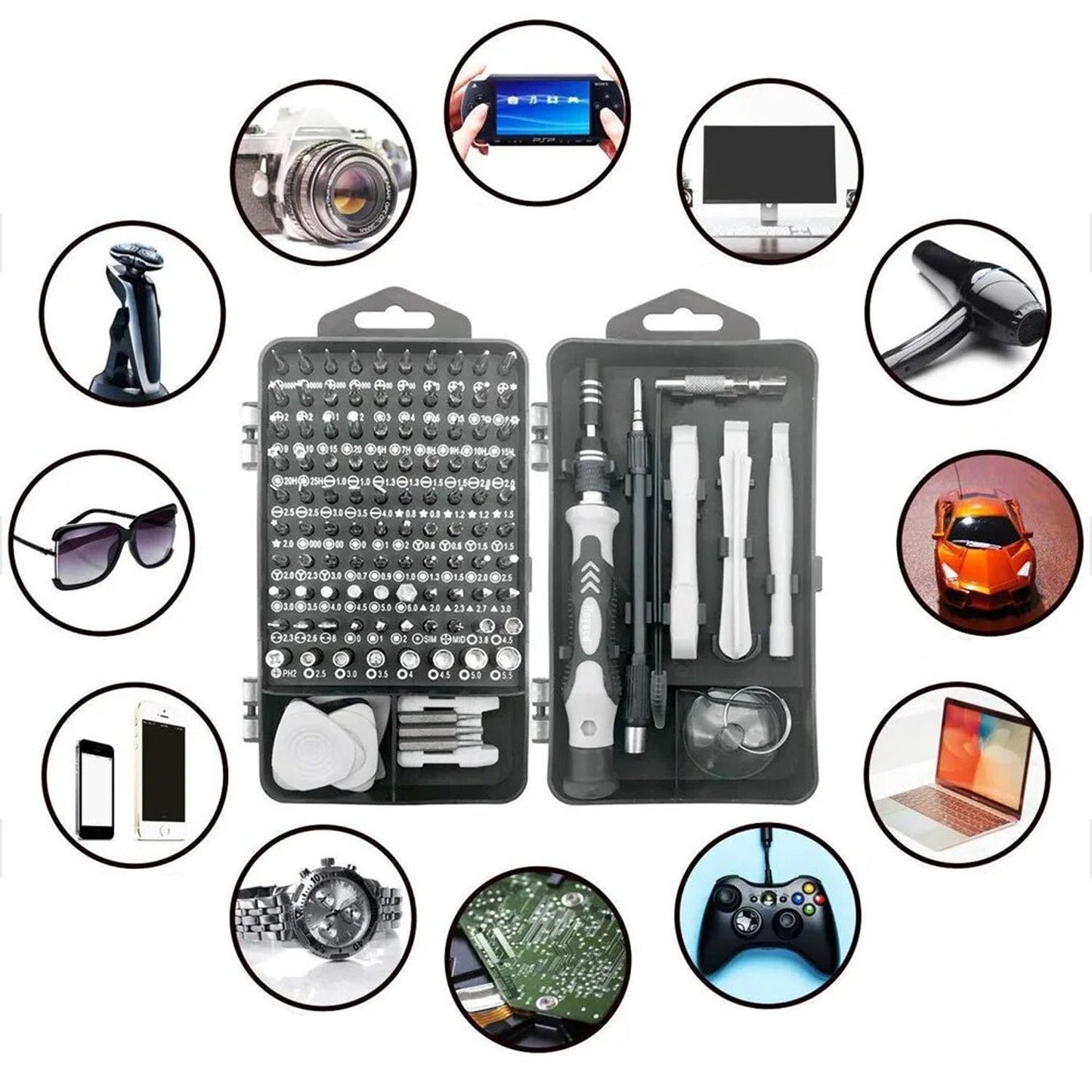 122in1 Comprehensive Repair Tool Kit for Electronics and Watches