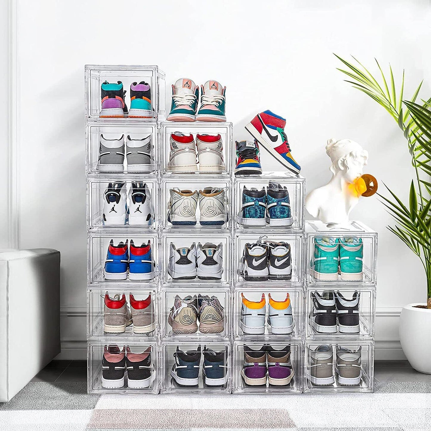 1pc Premium Sneaker Display Stackable Clear Acrylic Shoe Boxes