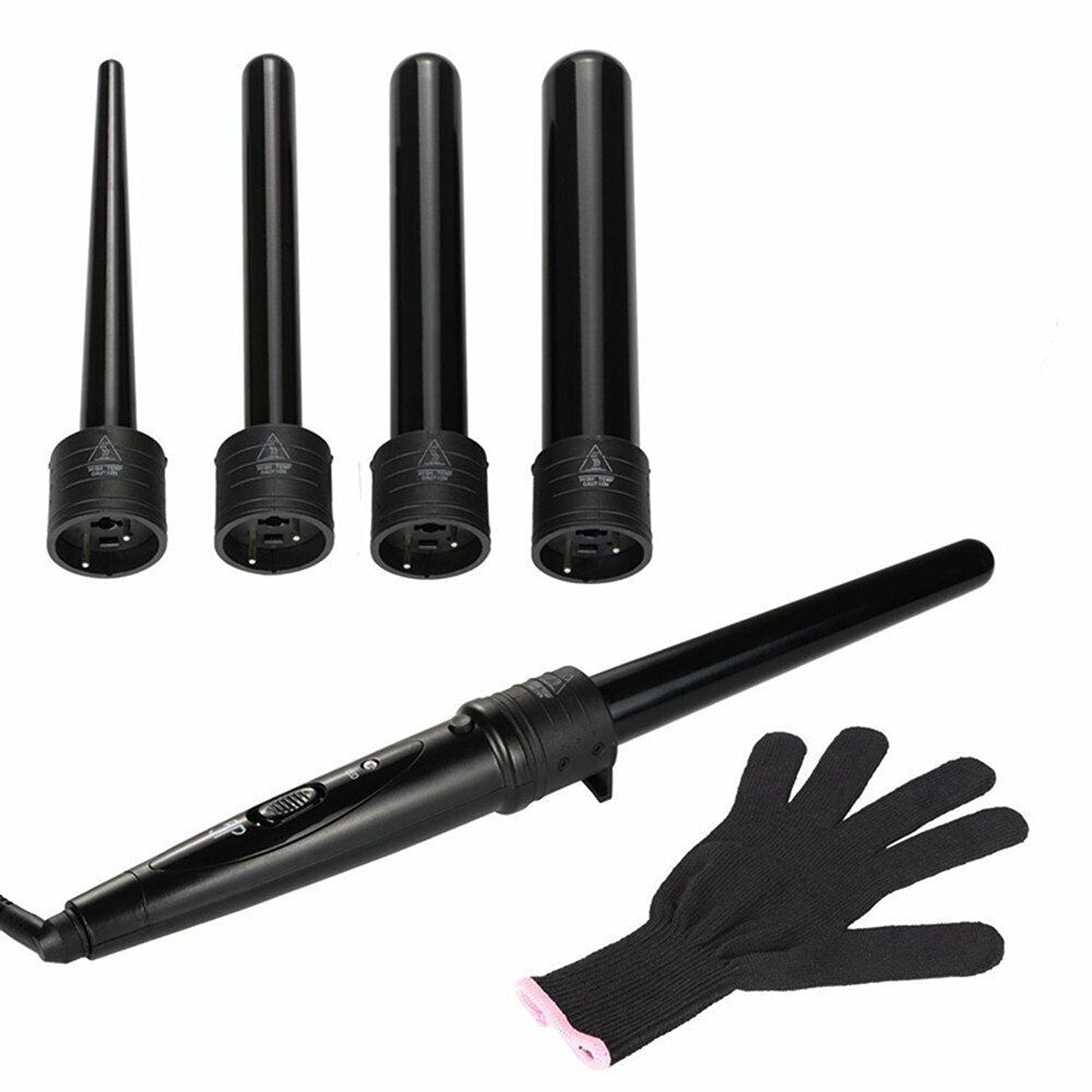 Ceramic Curling Iron Set 5-in-1 Interchangeable Wands for Styling
