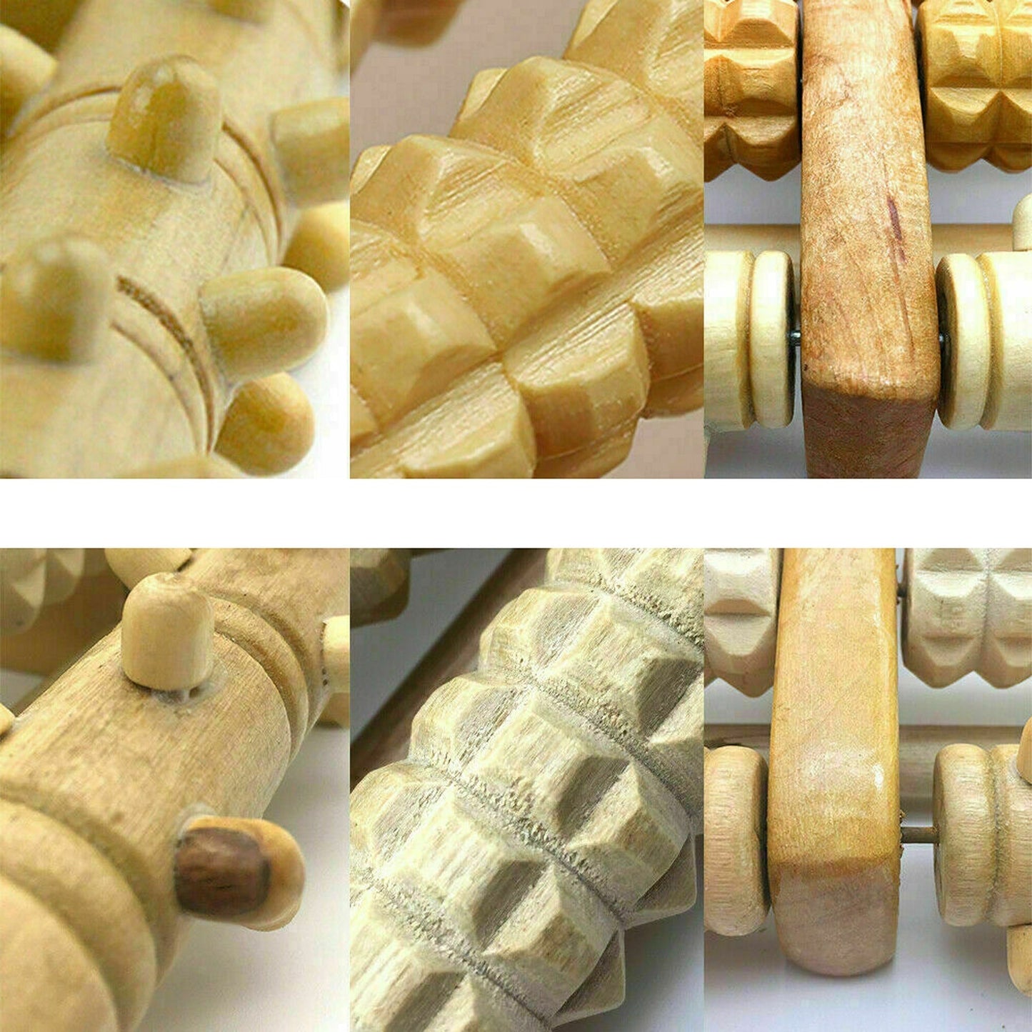 Wooden Foot Massage Roller Plantar Fasciitis Relief Acupressure Tool