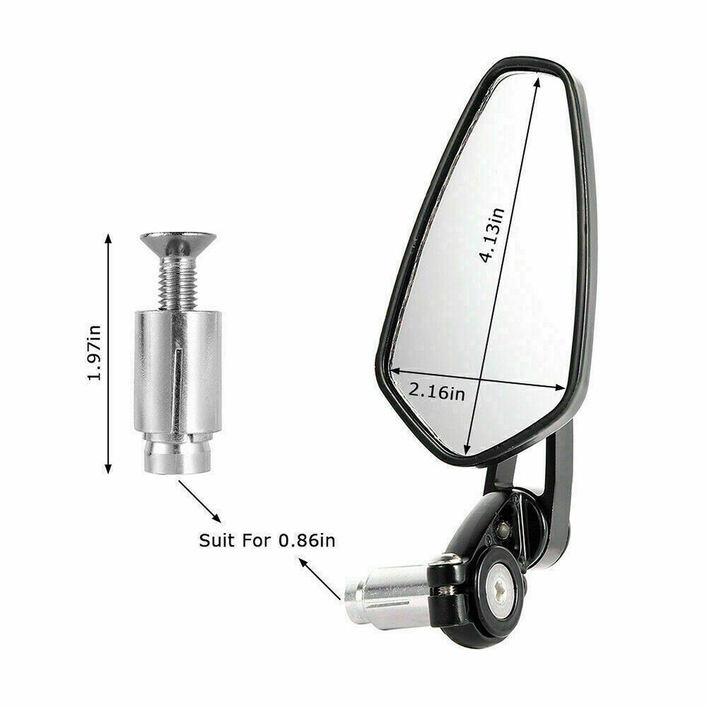 Cafe Racer Black Rear View Mirrors Universal Motorcycle Bike Bar End