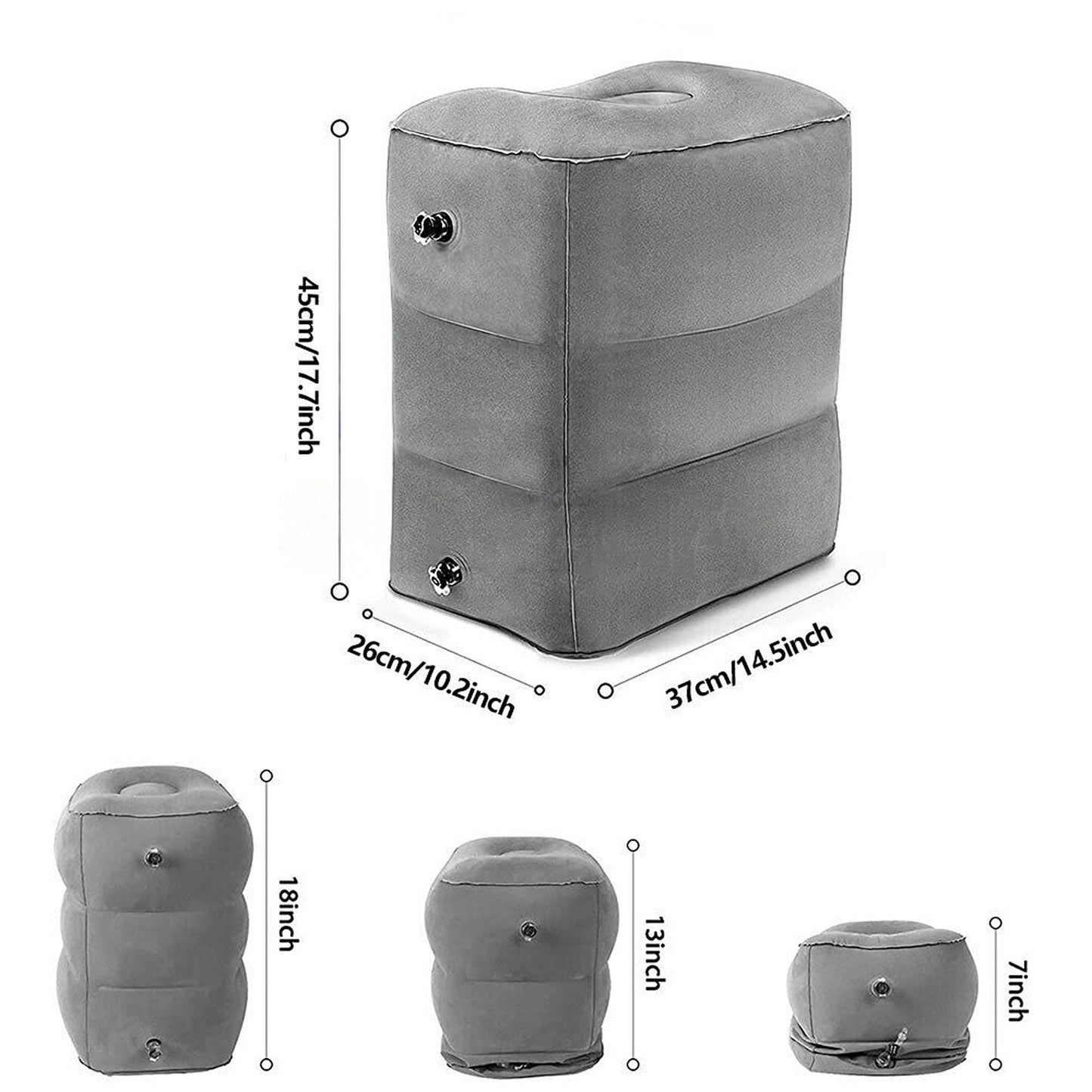 Inflatable Foot Rest for Travel XL 3-Layer Air Pillow Cushion
