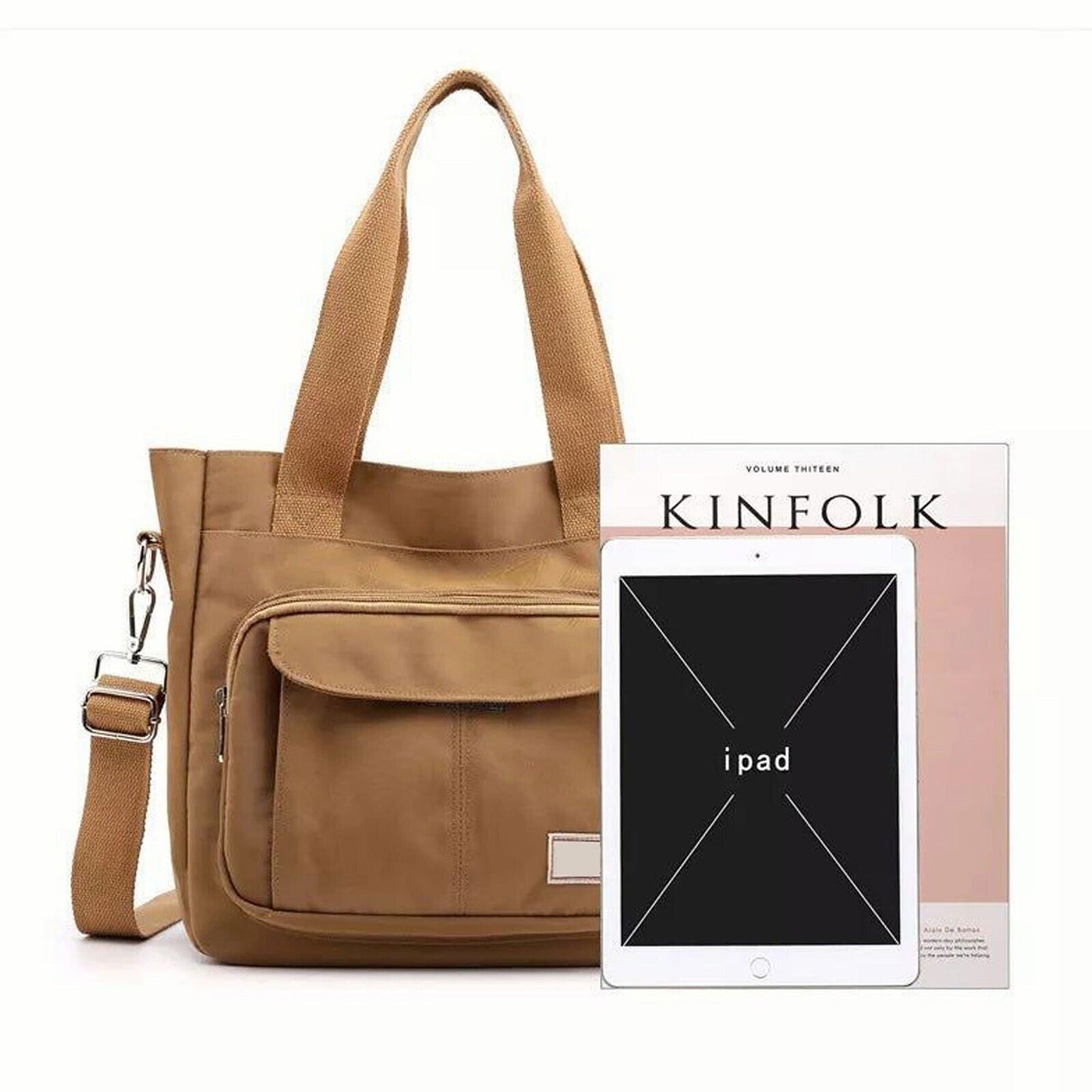 Large Nylon Waterproof Handbags with Zipper Women Shoulder Messenger Bag