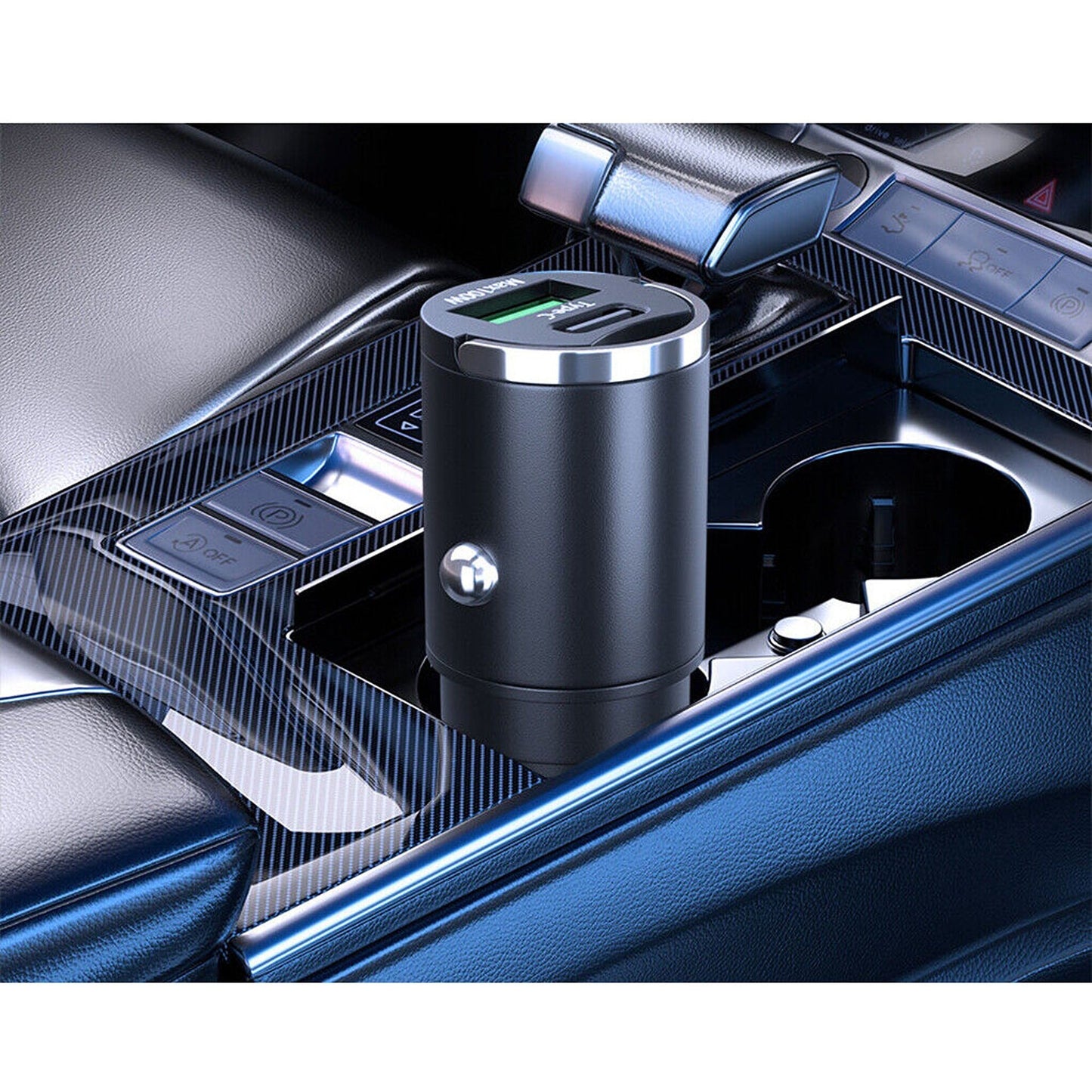 Dual Port Car Phone Charger Fast Type-C and USB QC3.0