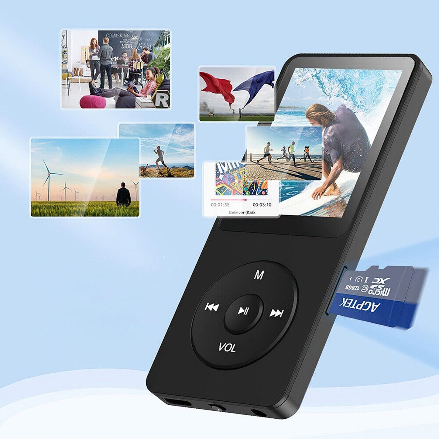 Lossless Music MP3 MP4 Player with LCD Video Media FM Radio