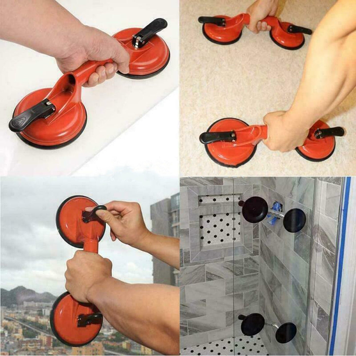 Heavy-Duty Double Locking Suction Cup for Tile and Glass 100kg