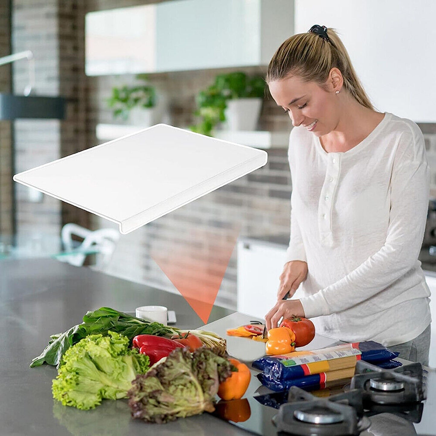 Kitchen Chopping Board in Clear Acrylic - Counter Top