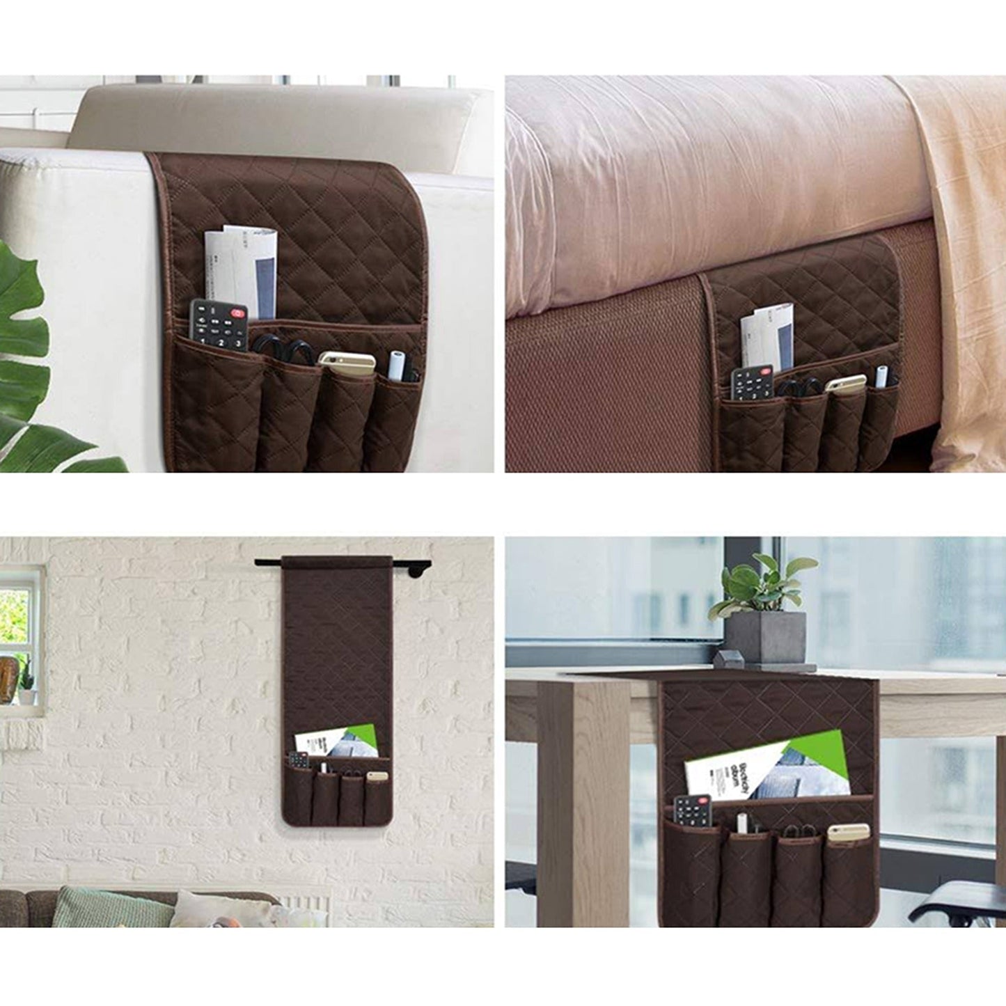 Armrest Organizer with 5 Pockets for Couch and Sofa Remote Storage