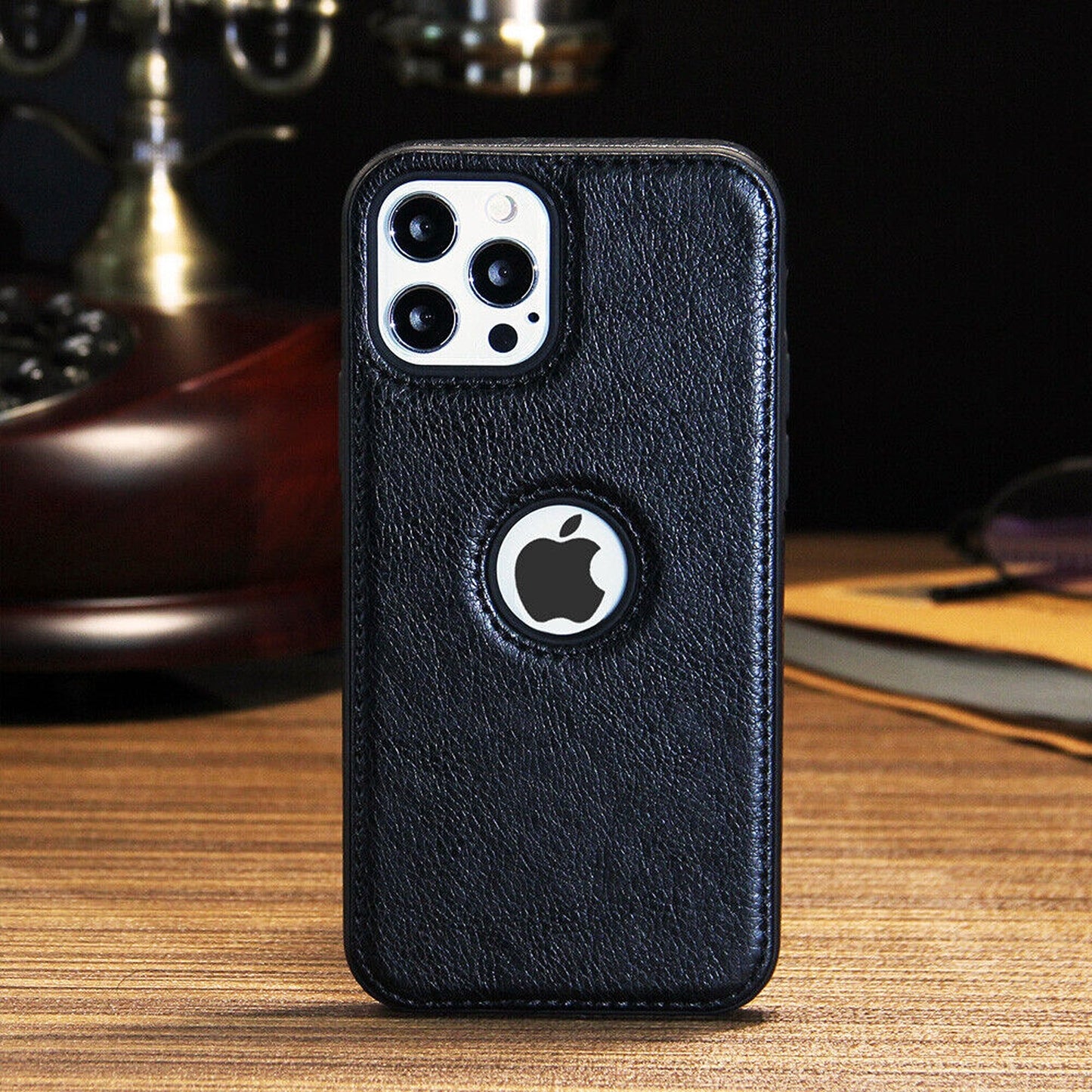 Black Luxury Leather Phone Case for iPhone 13 12 11 Pro Max Mini XR X XS MAX 8 7 Plus
