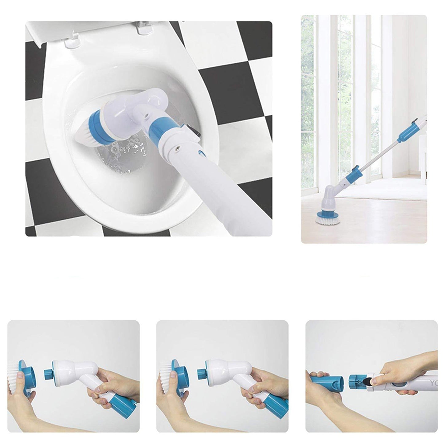 Electric Bathroom and Kitchen Cleaning Spin Scrubber Turbo Cordless Brush