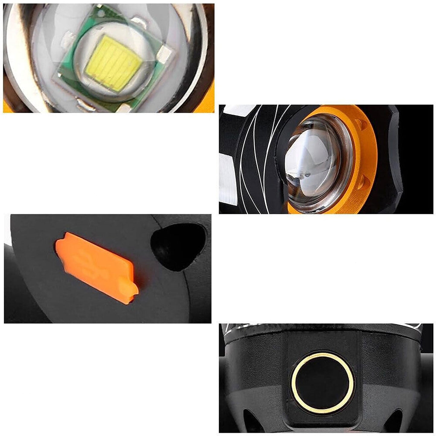 Waterproof USB Rechargeable Bicycle Light LED Front Back Headlight Bike