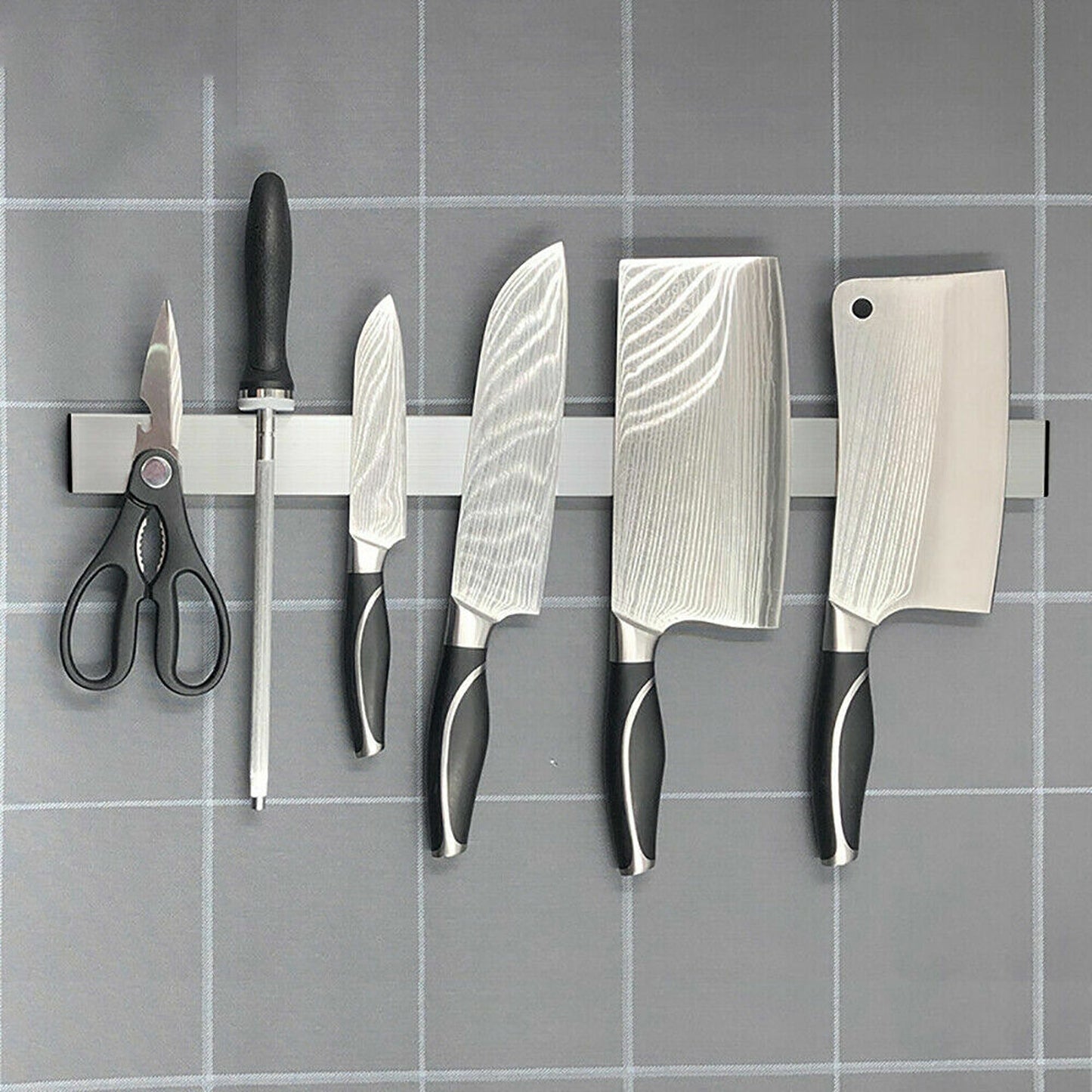 Magnetic Stainless Steel Knife Rack Holder Tool Shelf Magnet 31 to 51cm