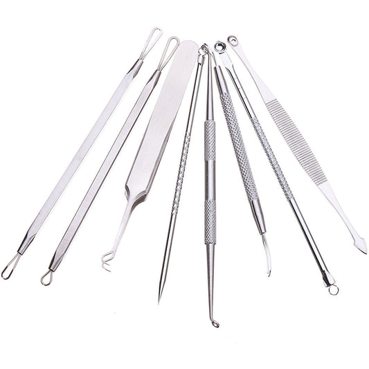 8-Piece Blackhead and Pimple Extractor Tool Set for Acne Treatment