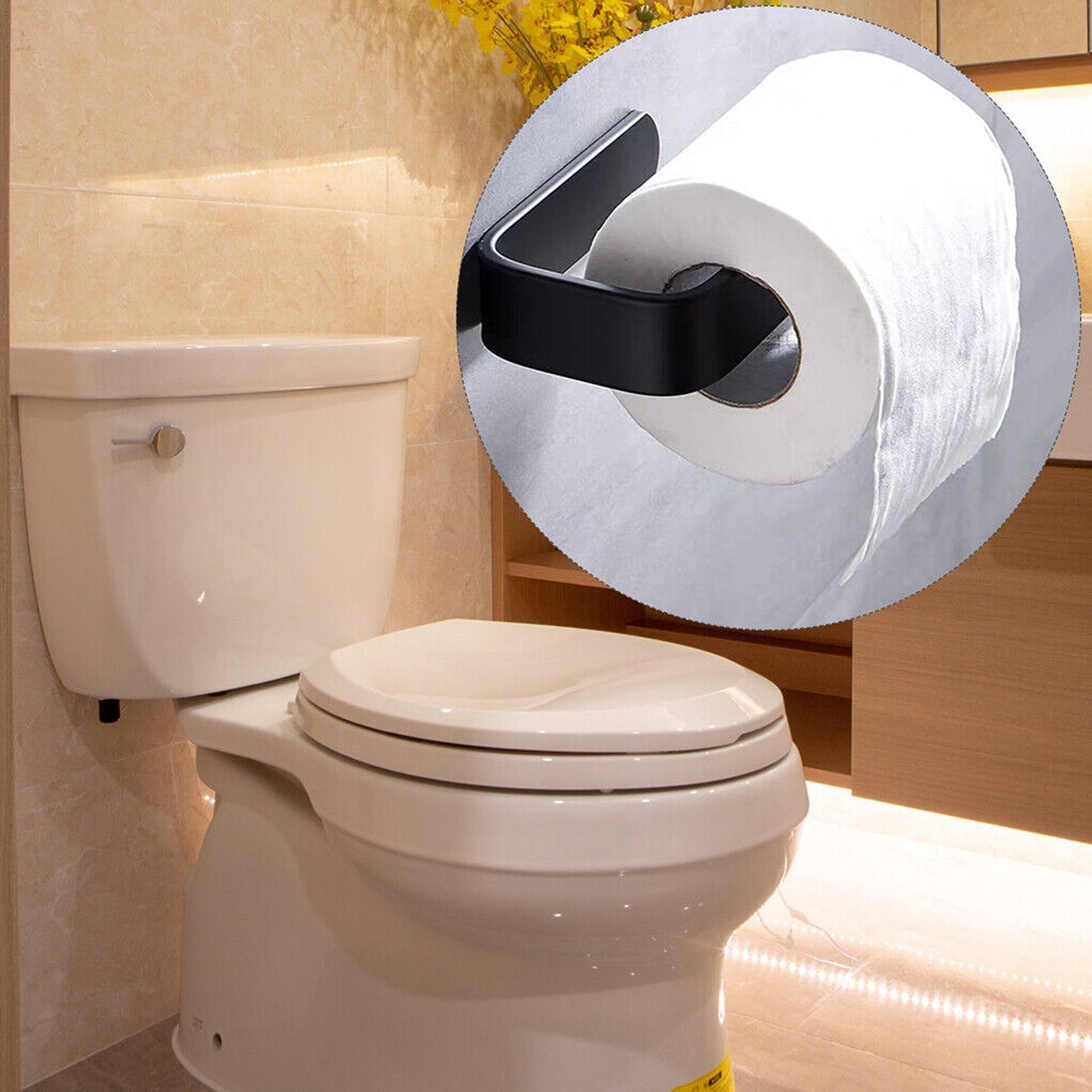 Wall-Mounted Bathroom Towel and Toilet Paper Holder
