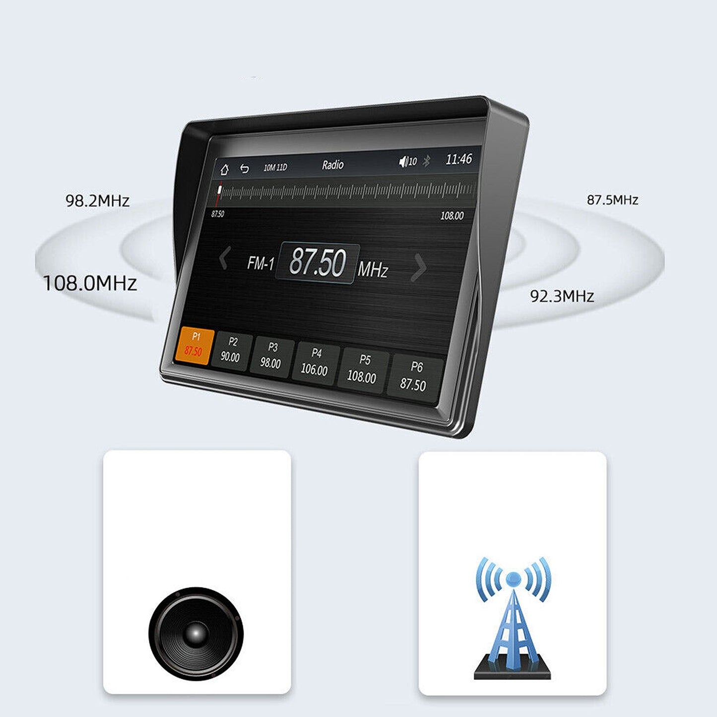 7in Wireless Apple Carplay and Android Auto Bluetooth Car Stereo with Camera