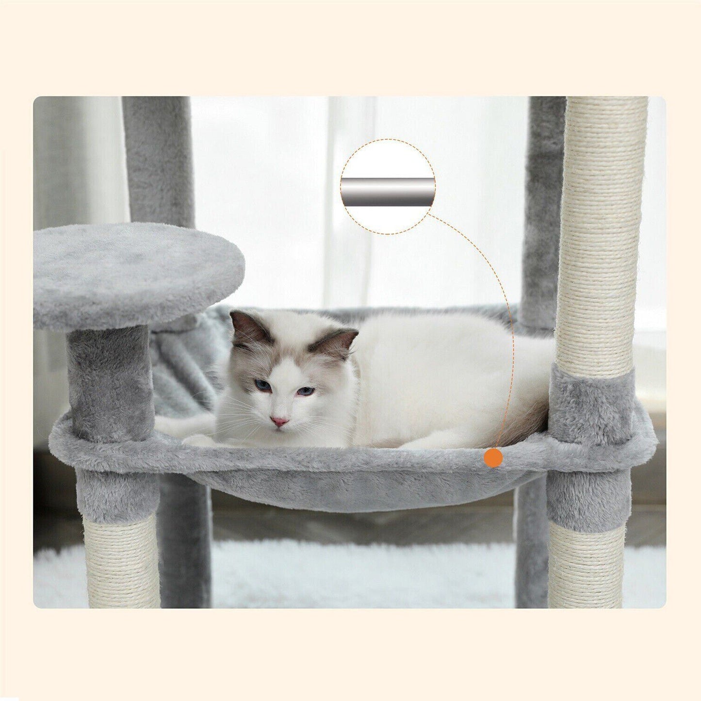 143cm Cats Condo House Cat Tree Tower with Scratching Post and Toys