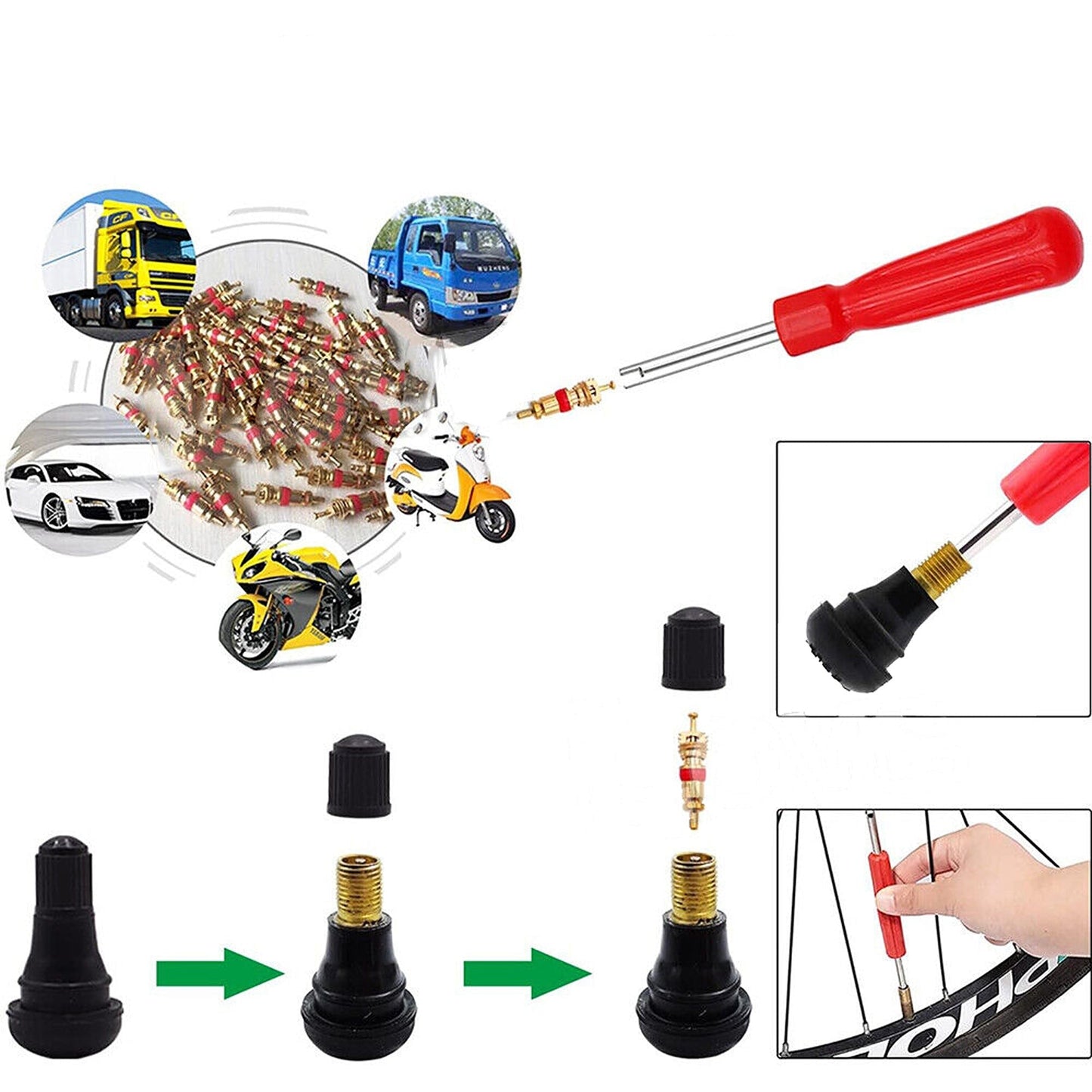 Tire Valve Puller Quick Remover Car Repair Tool 43pcs