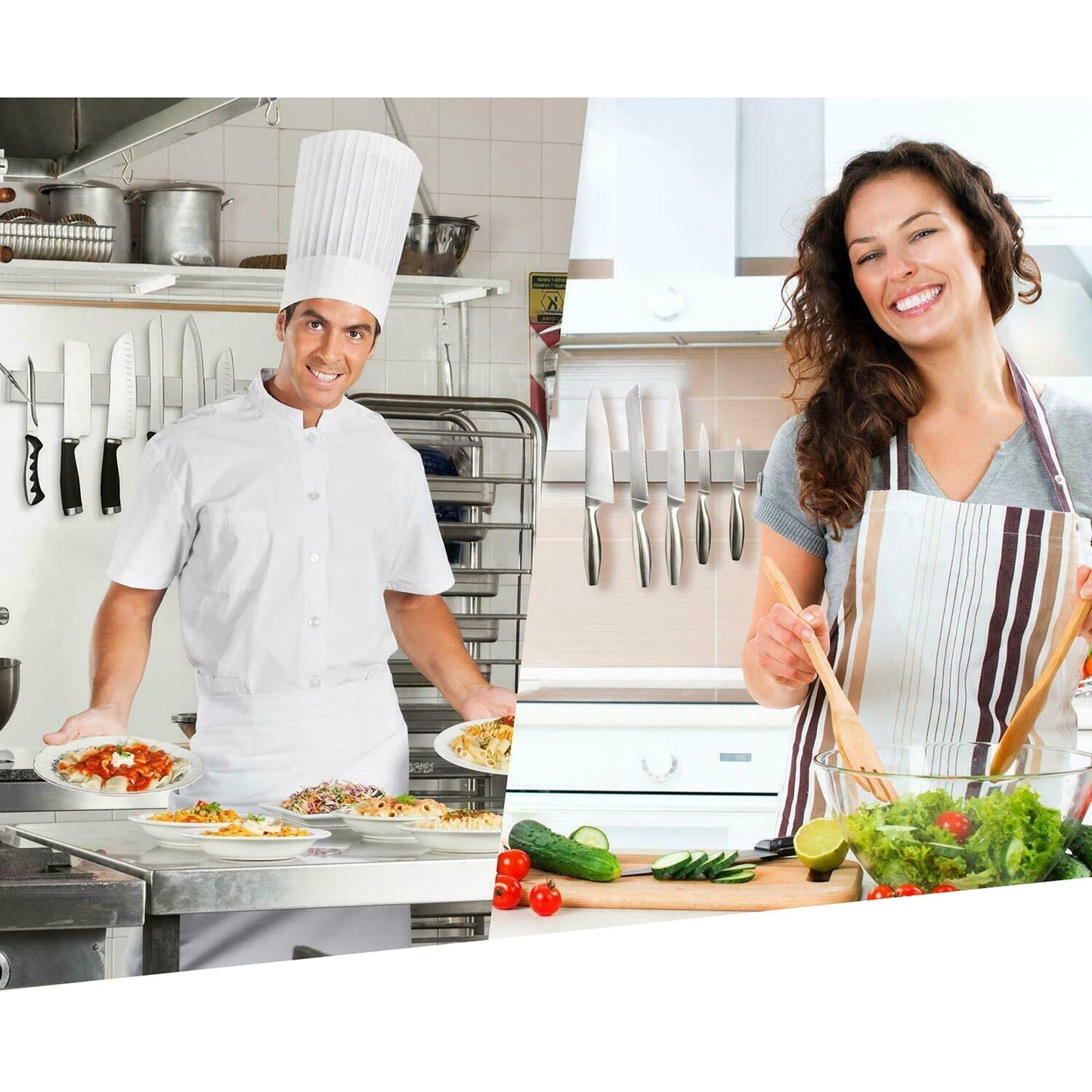 Magnetic Knife Strip Storage Self-Adhesive Holder for Kitchen Utensils