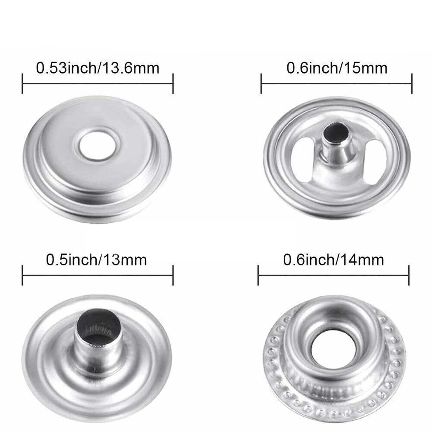 Snap Fastener Kit for Marine Boat Canvas Stainless Steel Press Studs