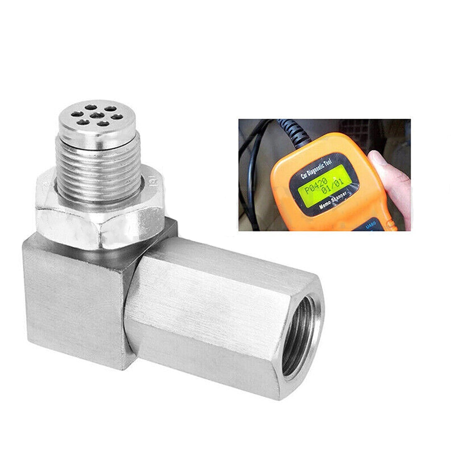 O2 Oxygen Sensor Spacer Adapter for Extending Catalytic Converters 90 Degree