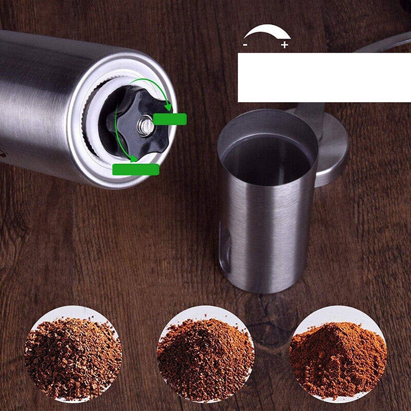Manual Stainless Steel Coffee Grinder with Ceramic Burr