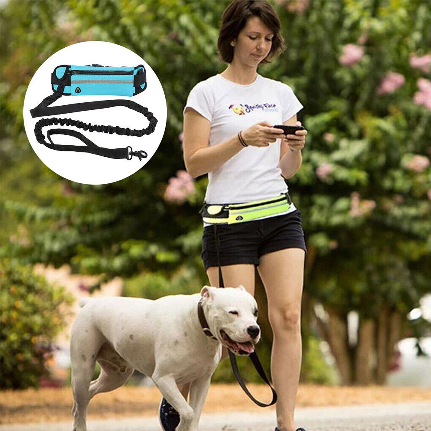 Hands-Free Dog Leash with Adjustable Waist Belt for Jogging