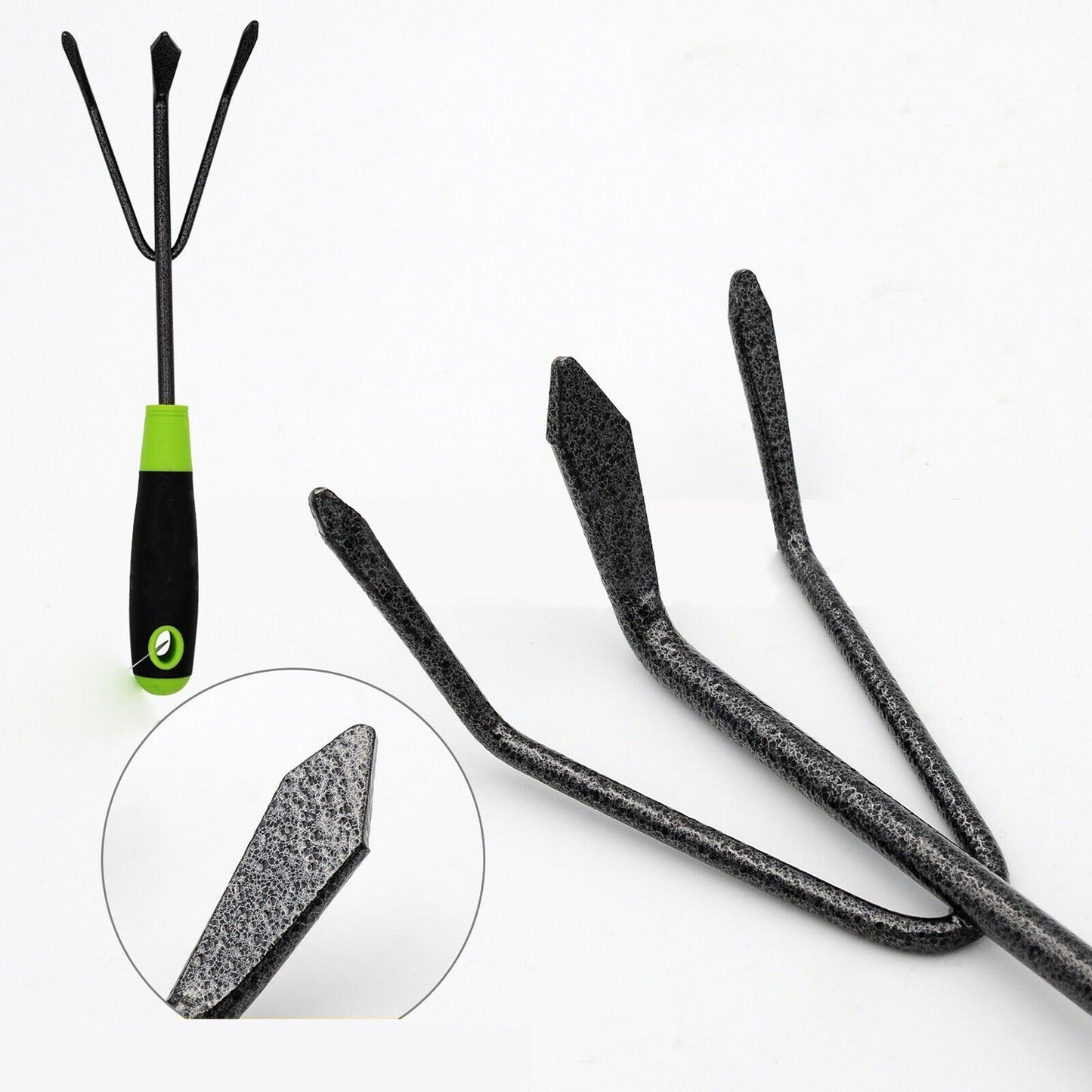 Set of 3 Gardening Hand Weeding Tool Set: Fork Shovel Rake