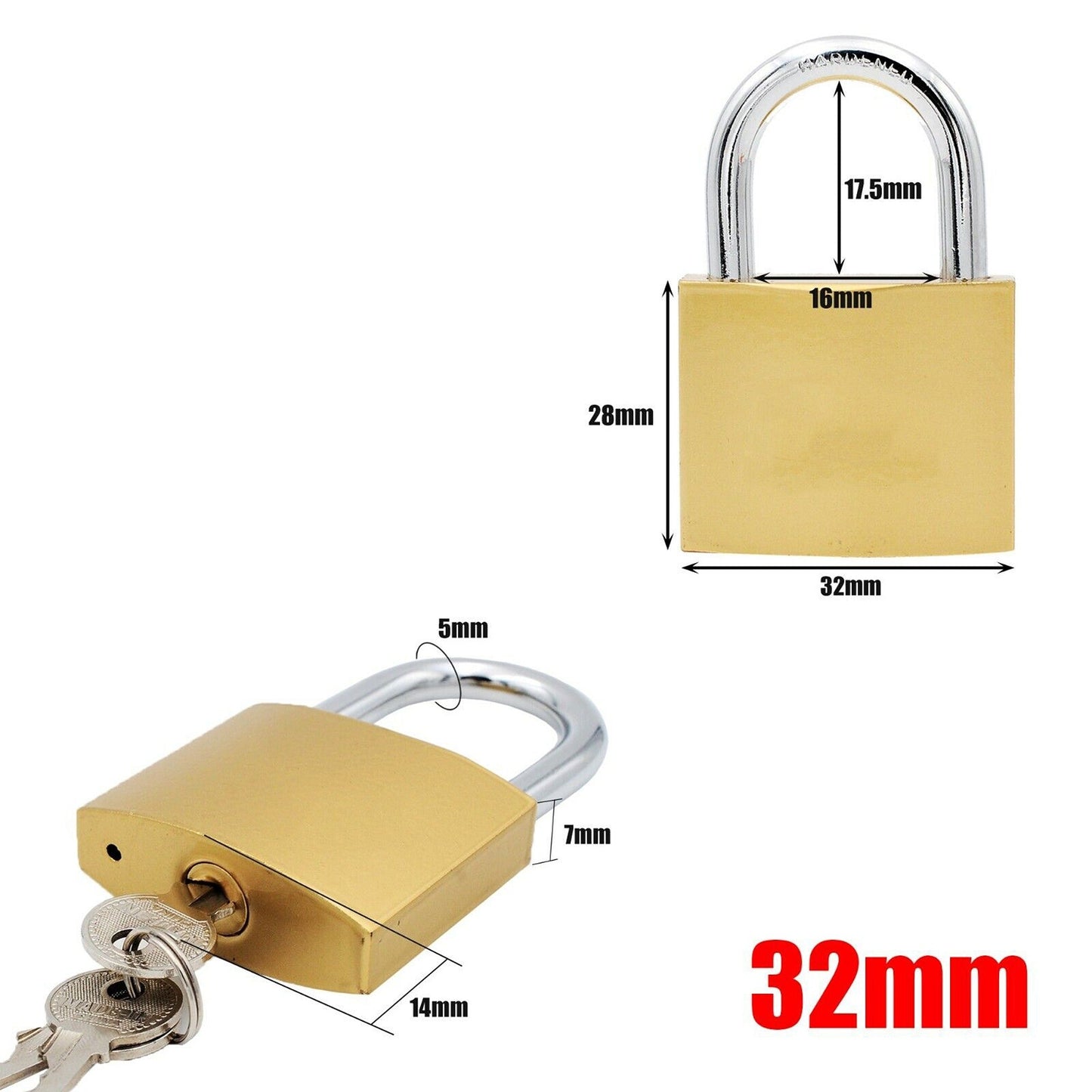 3pcs Triple Locking Levers Padlock with Hardened Steel Shackle