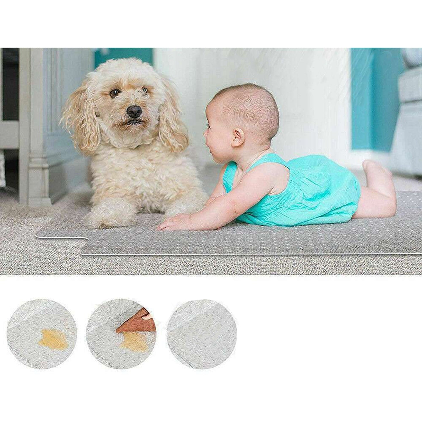 PVC Plastic Clear Floor Mat for Office Chair Non Slip Desk Carpet Protector