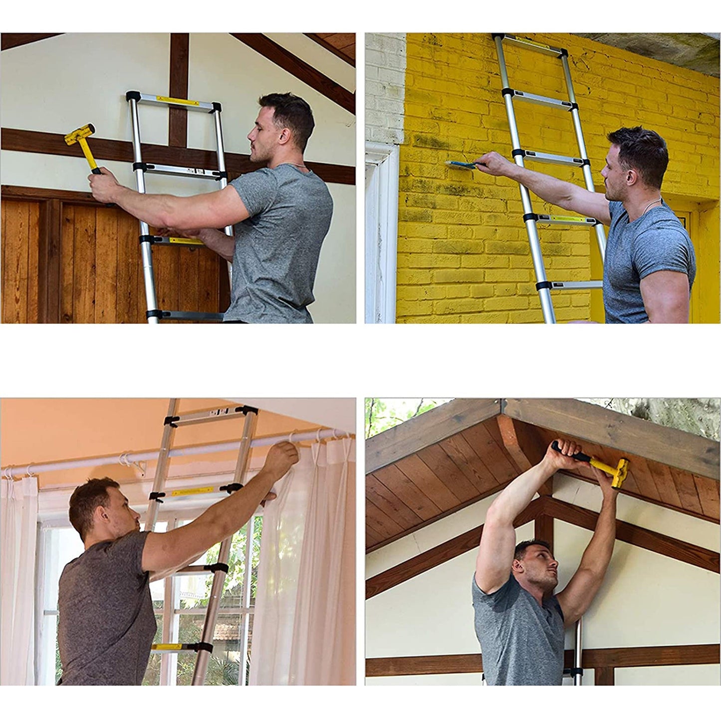 3.8m Retractable Telescopic Ladder with Safe Lock Free Carry Bag Included