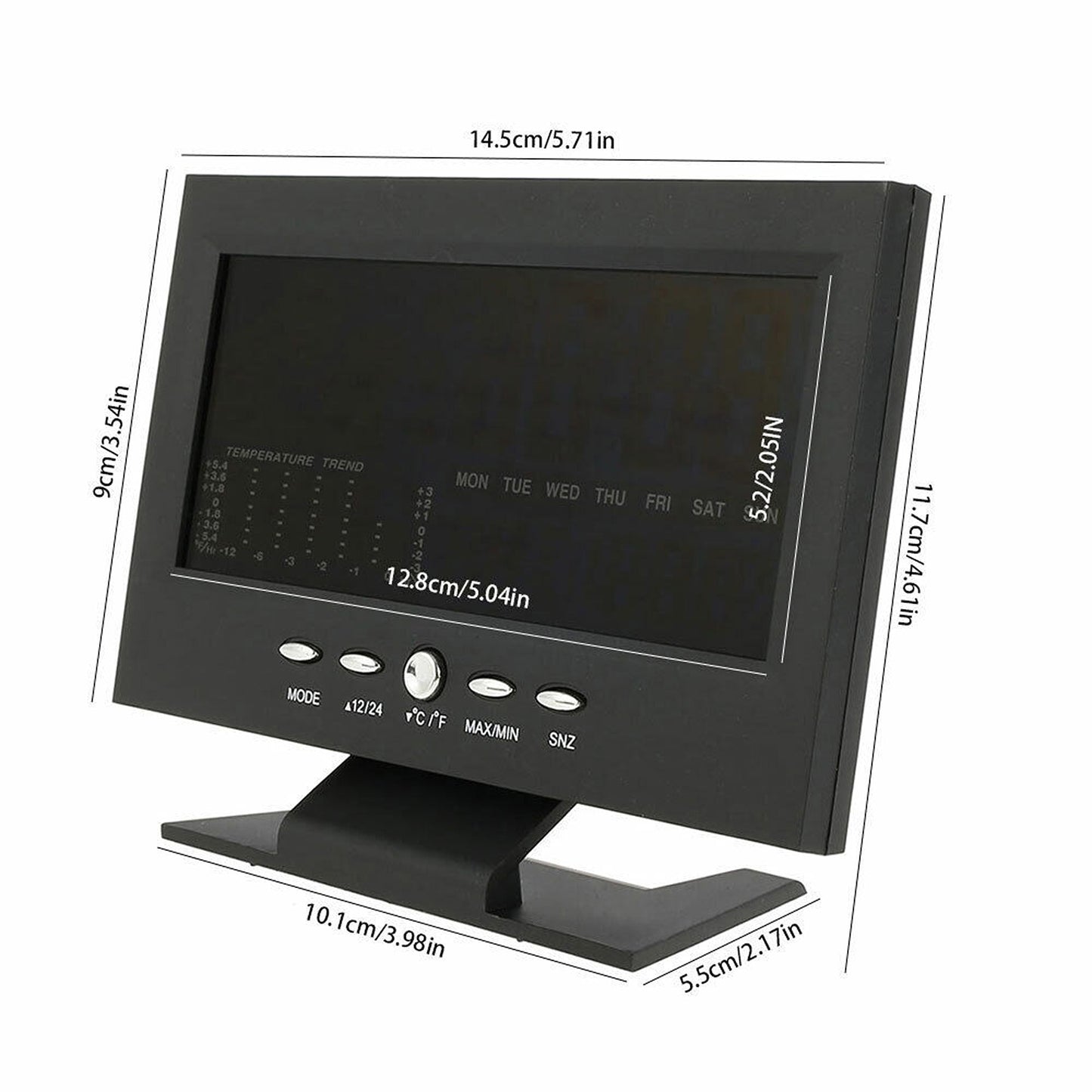 Digital LED Clock with Desk Display Modern Temperature Alarm