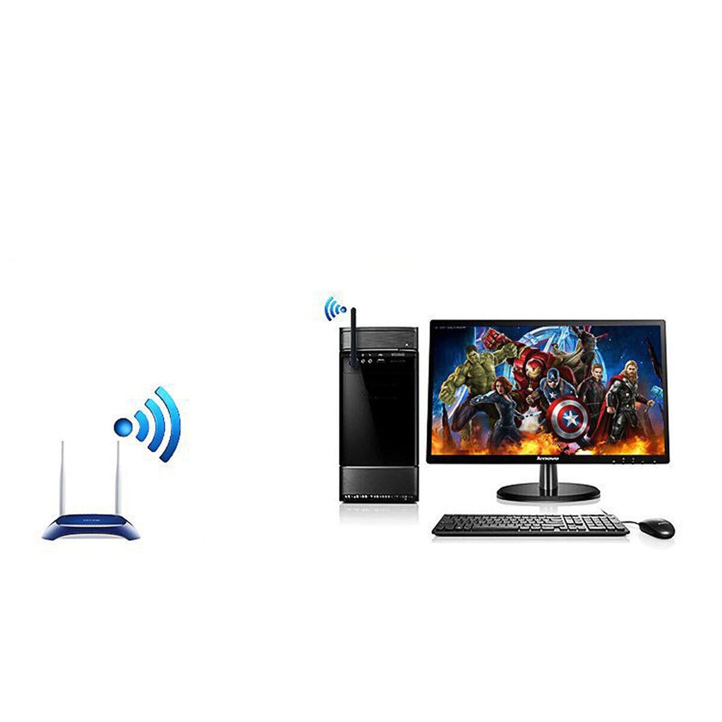 150Mbps Antenna PC WiFi USB Adapter Wireless Network Card