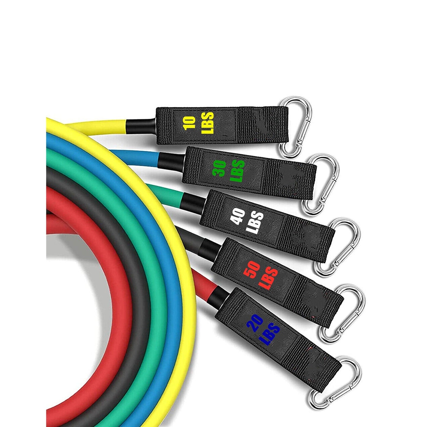 11pcs Resistance Band Set for Yoga Pilates and Fitness Exercises - 150lbs