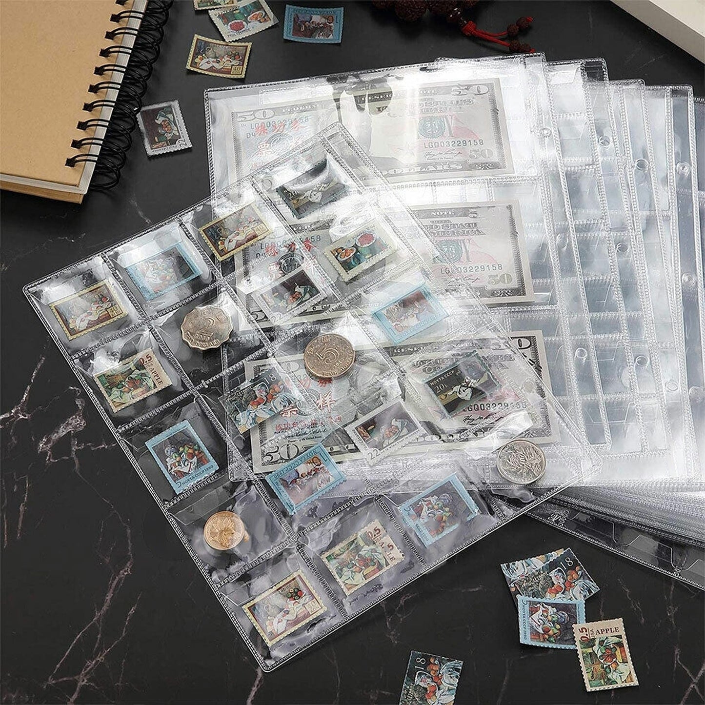 10pcs Money Collection Coin Holder Storage Penny Album