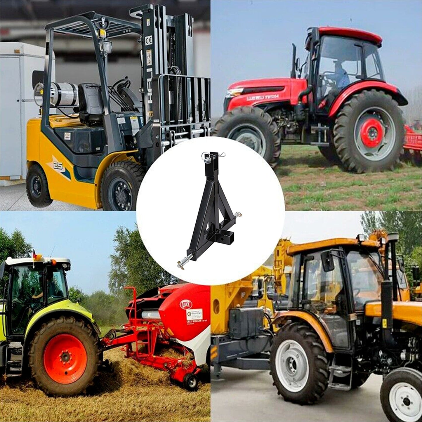 3 Point Hitch Trailer Tow Hook Heavy-Duty Receiver for Tractors
