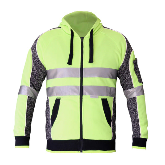 Yellow Navy 3M Reflective Work Jumper Jacket with Full Zip