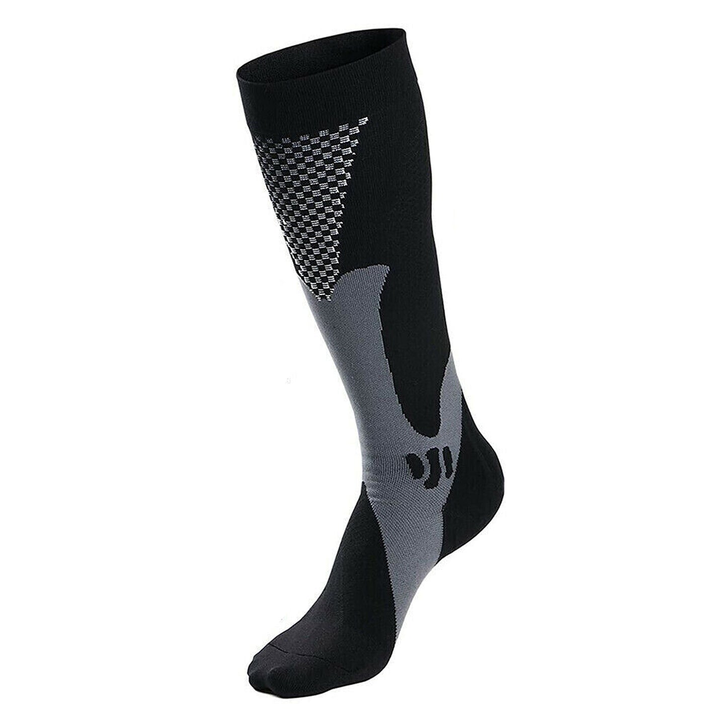 Black Compression Socks with Copper Stockings Travel and Running Unisex