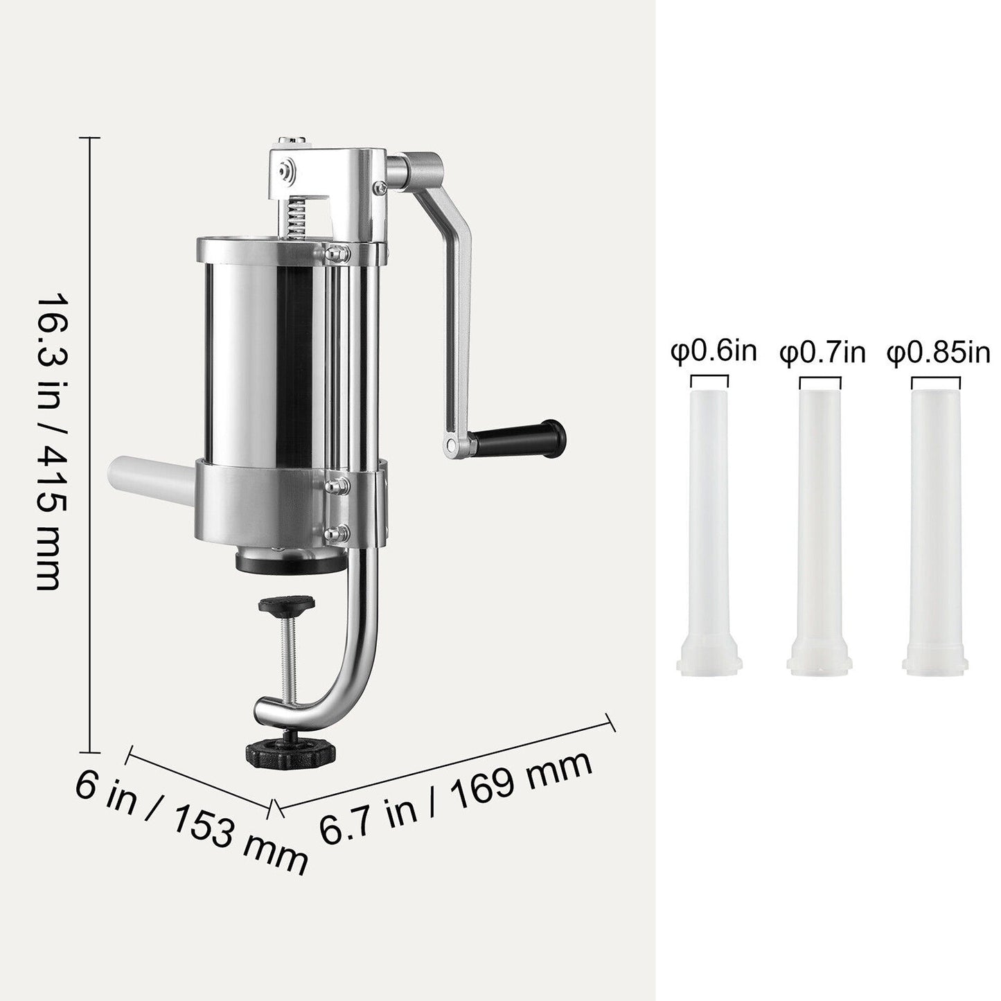 Homemade Sausage Making Machine 2.5LB Stainless Steel Filler