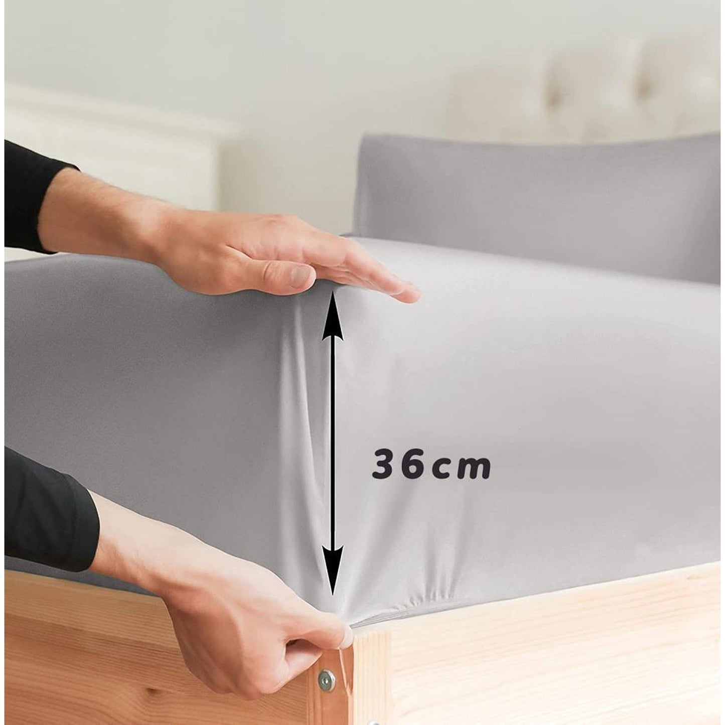 Silver Ultra Soft Deep Fitted Sheet Set with Pillowcases