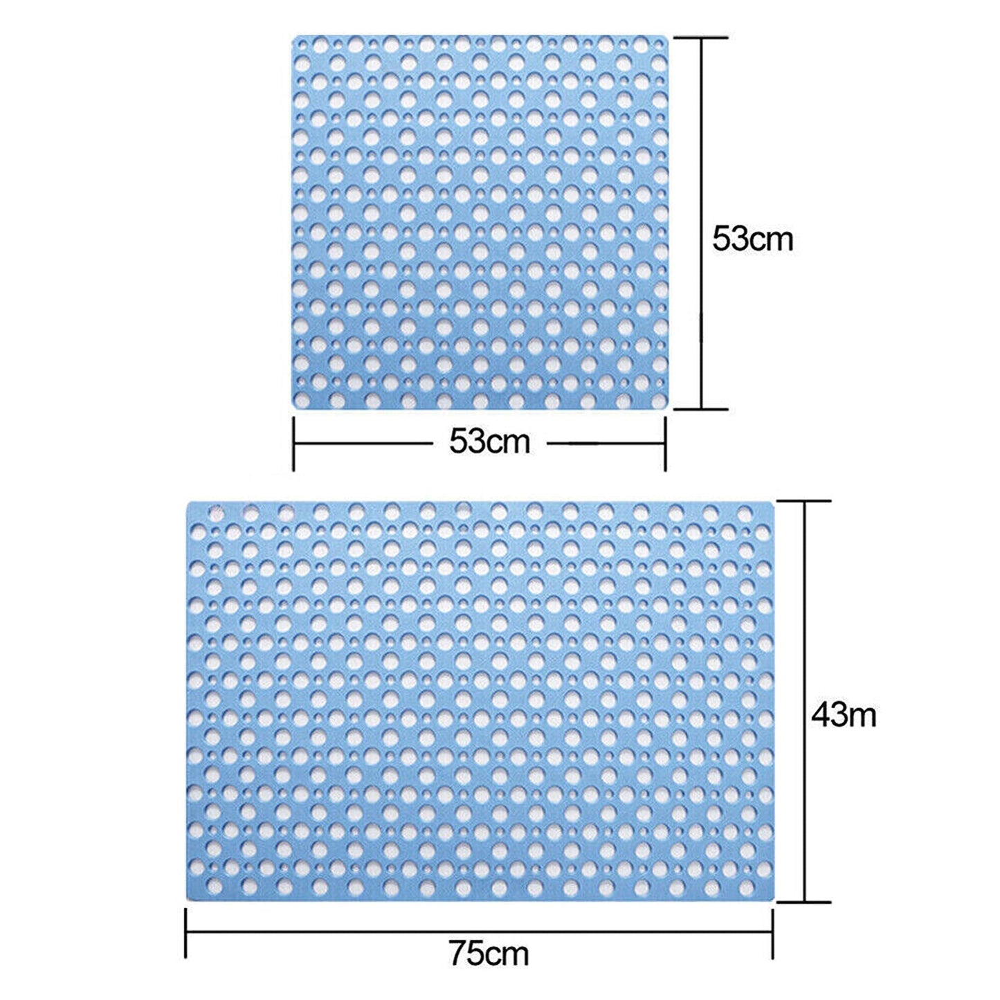 Bathroom Non-Slip Mat with Rubber Suction for Bathtub 75 x 43cm