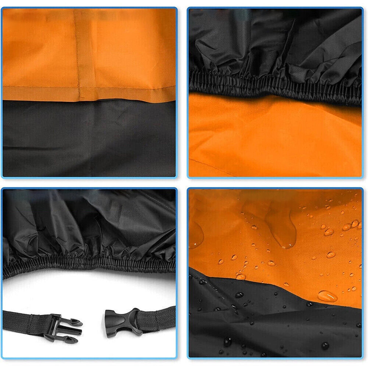 Motorcycle Storage Cover Waterproof Black and Orange for Cruiser Bikes