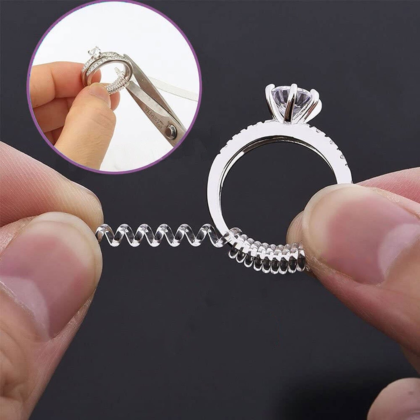 24pcs Jewellery Ring Size Adjuster Invisible Spiral Reducer