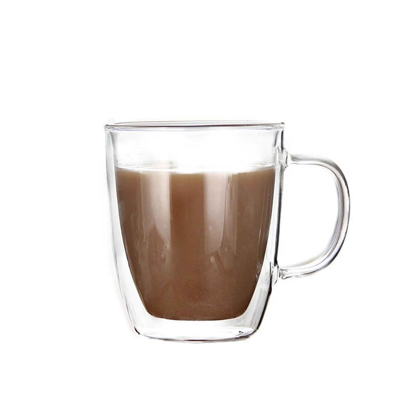 Insulated Double Wall Glass Mug with Handle for Coffee and Tea