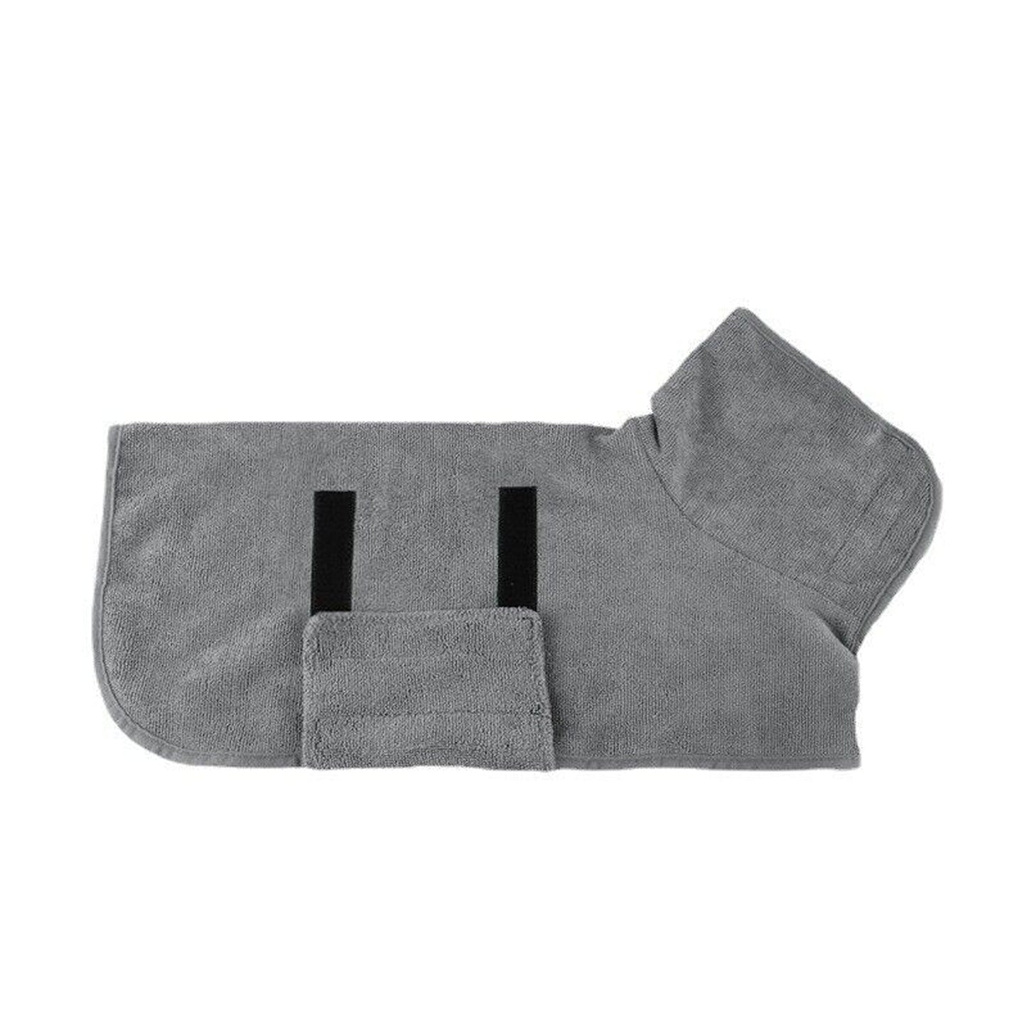 Grey Soft Microfibre Dog Bathrobe Towel Drying Robe for Pets