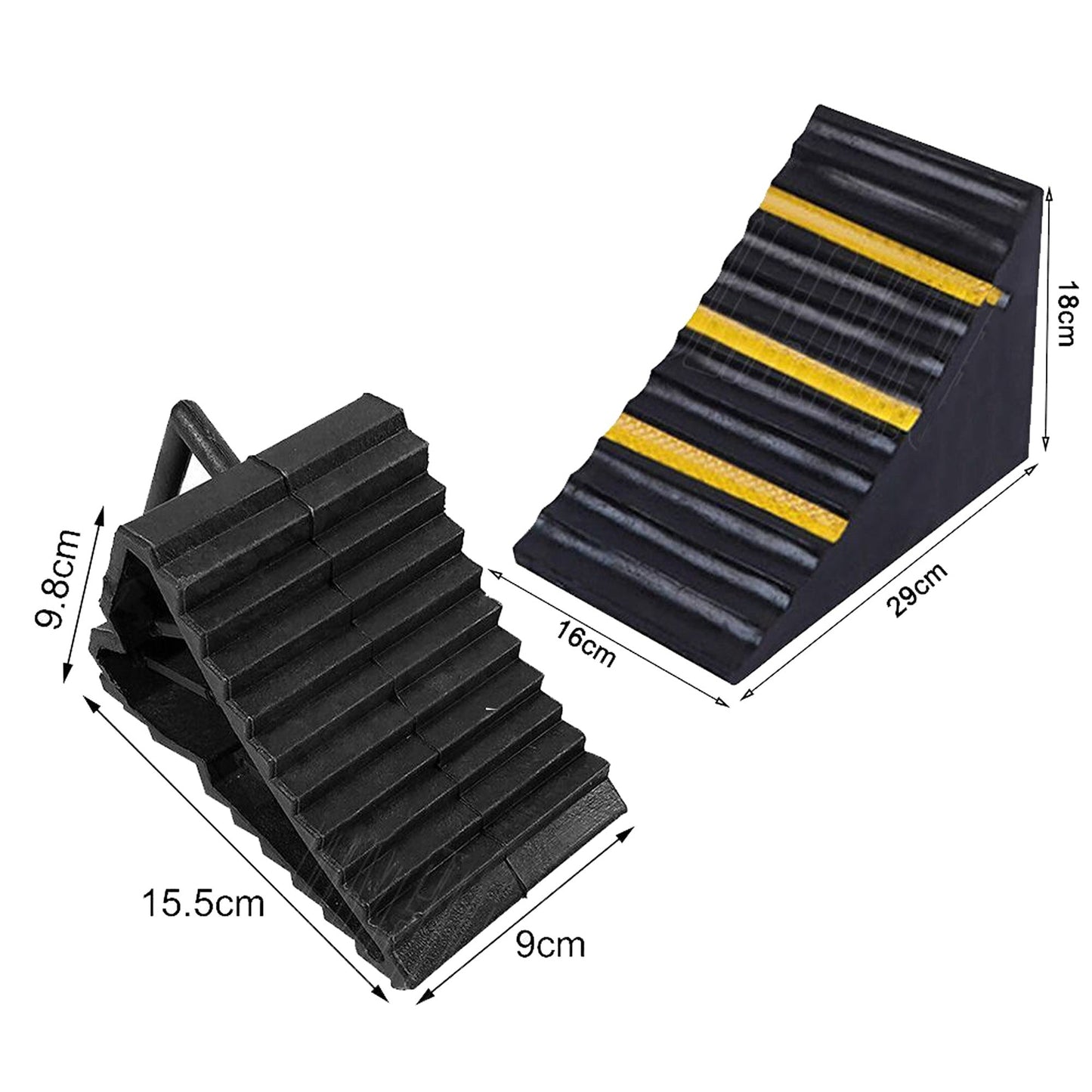 2pcs Rubber Wheel Chocks with Handle for Trucks Trailers Boats