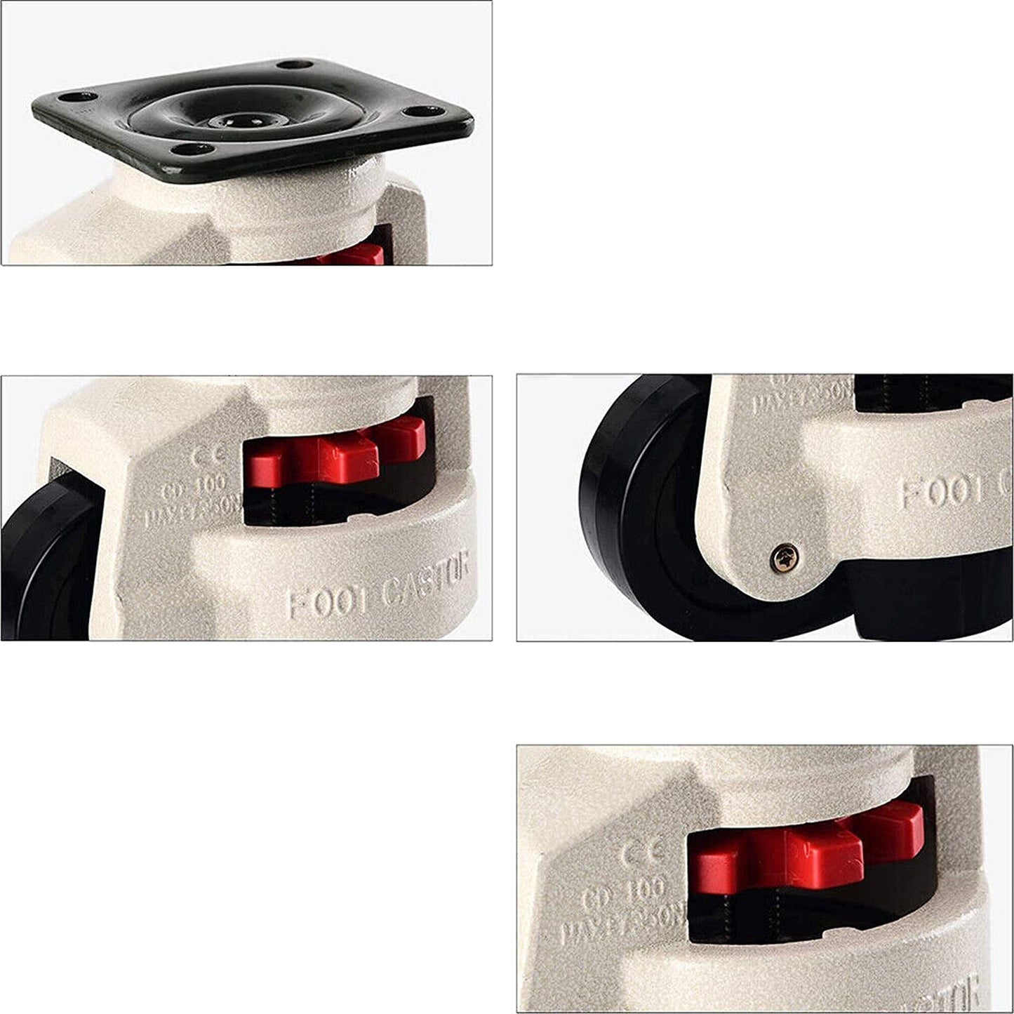 4pcs Adjustable Retractable GD80F Swivel Casters 1400KG Workbench Leveling Wheel